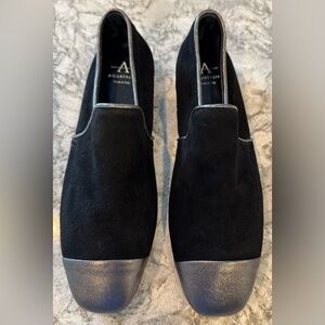 Aquatalia Women’s Suede Loafers with Silver Accents